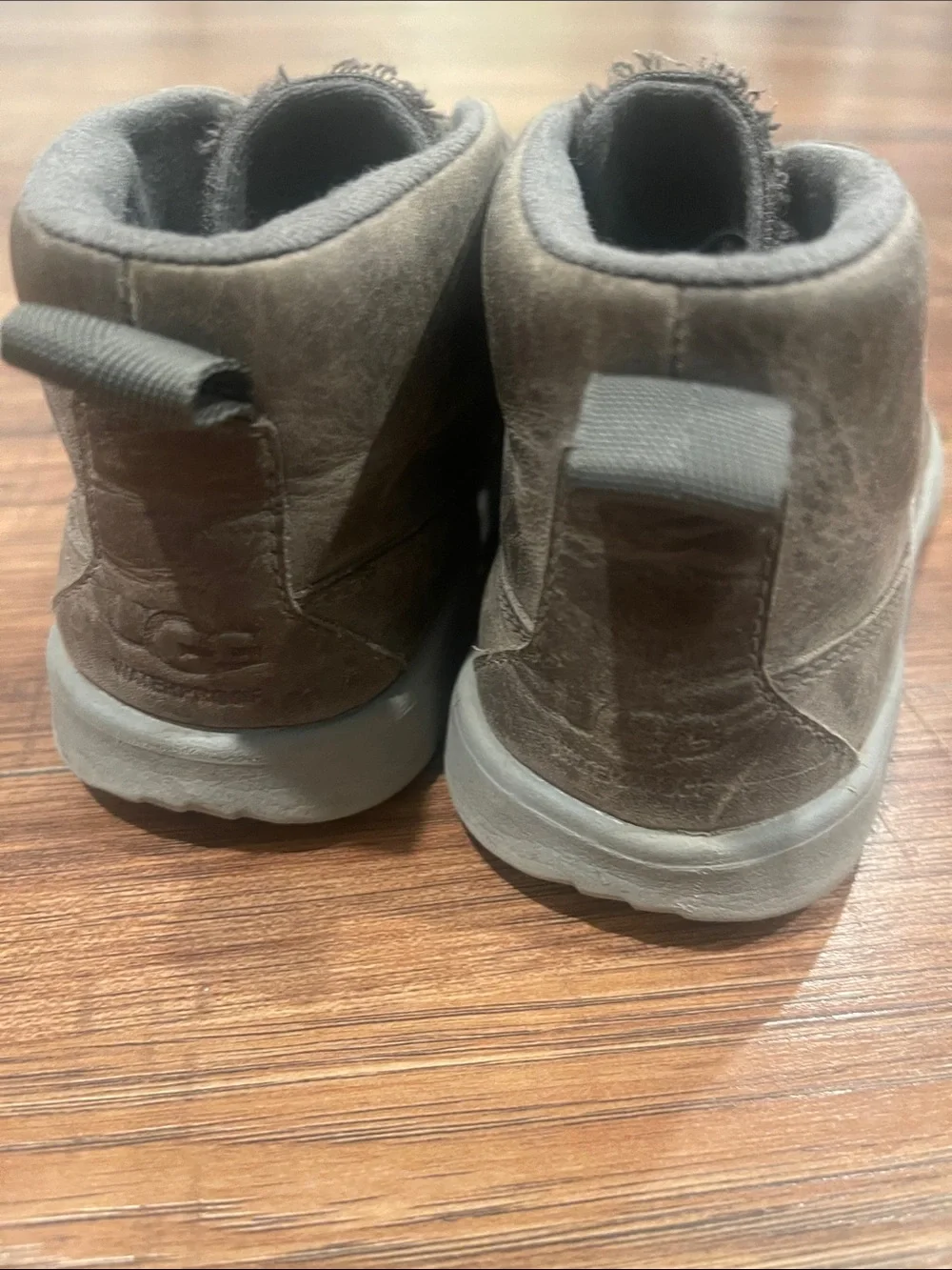 UGG Kids Grey Suede Lace-Up Ankle Boots
